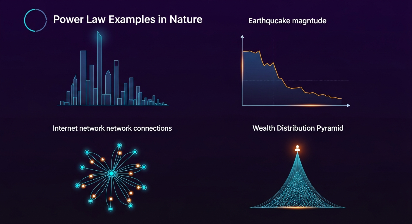 Power laws in nature: city sizes, earthquakes, internet traffic, wealth distribution